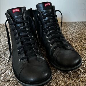 Camper Black Leather Men's Boots